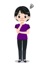 紫の服を着た女子大生