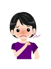 紫の服を着た若い女性