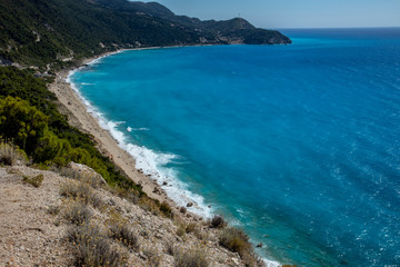 Obraz premium Pefkoulia beach in Lefkada island of Greece
