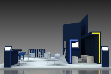 3d illustration of an Exhibition stand