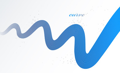 Elegant blue lines vector dimensional abstract background, 3D dynamic curve stripes in motion beautiful design element, template for banner or poster and other ads.