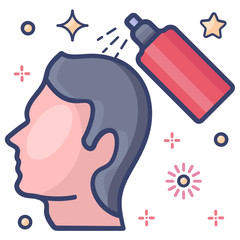 
Hairdressing spray, flat icon of styling  
