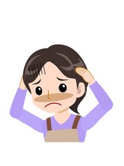 エプロンを着た主婦