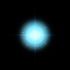 Neon Target isolated. Game Interface Element. Vector illustration