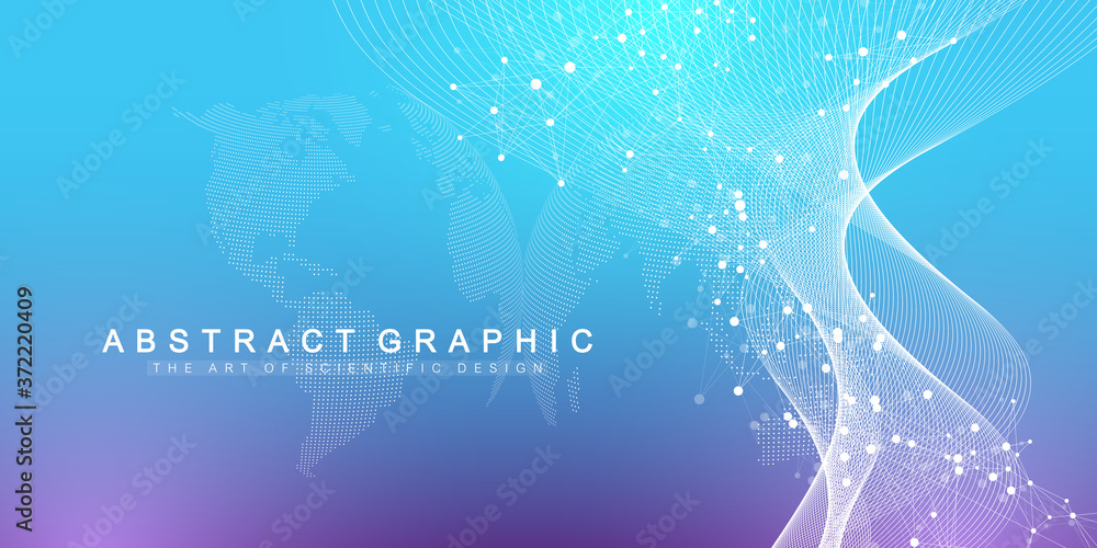 Aufkleber big genomic data visualization. dna helix, dna strand, dna test. crispr cas9 - genetic engineering. 