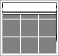 Professional vector illustration of a Roman Blind on a window - Line Drawing, Black and White, window furnishings
