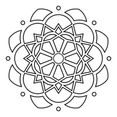 Geometric pattern of shapes. Illustration for coloring.