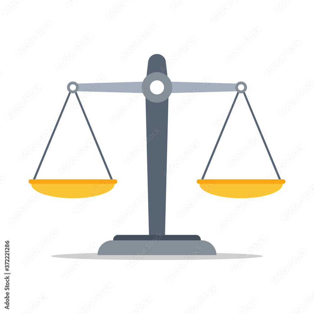 Wall mural Scales of justice icon. Empty scales. Vector