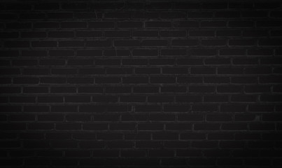 black brick wall, brickwork background for design