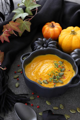 ハロウィン　パンプキンスープ　
