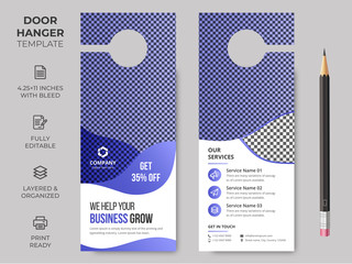 Business Corporate Door Hanger, Vector illustration, modern Door hanger, do not disturb and make up room sign Premium Vector, Door hanger design template