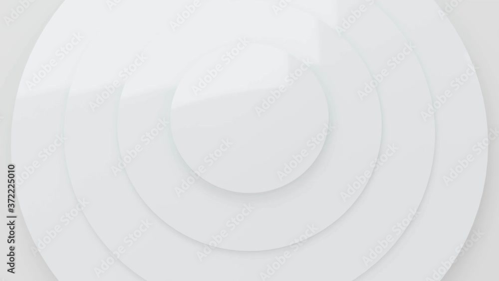 Poster abstract white circles wave pattern animation background 3d rendering