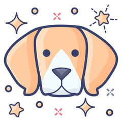 
An icon design of beagle, pet animal in flat style 
