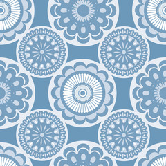 Floral geometric botanical 60s moroccan tile. Pattern for fabric, backgrounds, wrapping, textile, wallpaper, apparel. Vector illustration