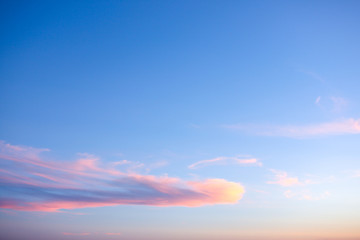 Fototapeta premium The sky at sunset. Blue and pink sky with clouds