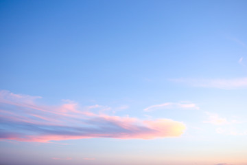 Obraz premium The sky at sunset. Blue and pink sky with clouds