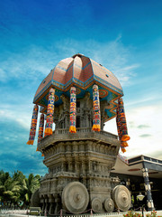 beautiful view of valluvar kottam,auditorium, monument in chennai, tamil nadu, india.
the monument...