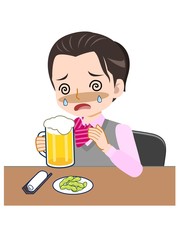 ピンクの服を着た事務員の女性