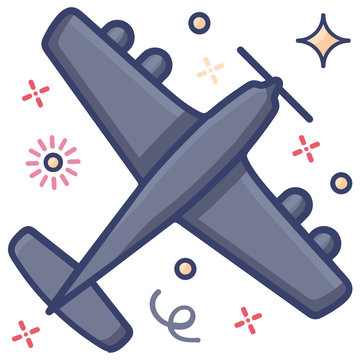 
Fixed Wing Aircraft, Flat Icon Design 
