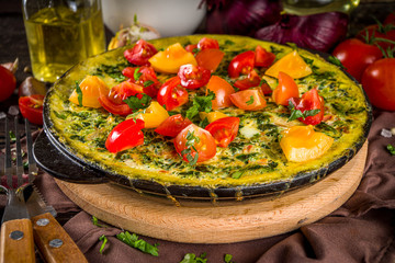 Homemade rustic style frittata