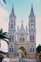 Cathedral of St. Isabel of Malabo on a sunny day
