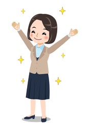 スーツを着た若い女性