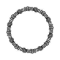 Vector black and white round frame.