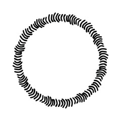 Vector black and white round frame.