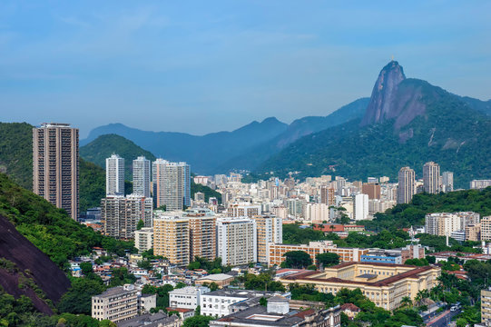 View over Botafogo and the Corcovado from the Sugar Loaf Mountain, Rio de Janeiro, Brazil