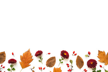 Autumn Background With Flowers - 372230846