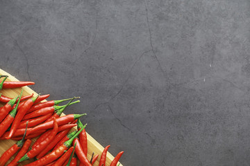 Hot red pepper. Chilean pepper on a black.