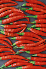 Hot red pepper. Chilean pepper on a black.