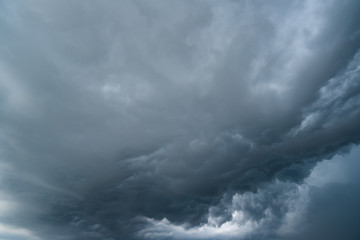 dark storm clouds with background,Dark clouds before a thunder-storm.