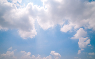Naklejka na ściany i meble Panoramic beautiful, clear blue sky background, clouds with background.