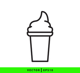 Ice cream icon flat style trendy illustration