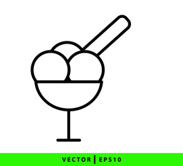 Ice cream icon flat style trendy illustration