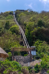 View on lift for tourists on Karma beach on Bali, Indonesia