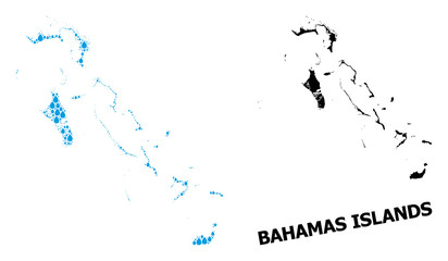 Vector Mosaic Map of Bahamas Islands of Liquid Tears and Solid Map