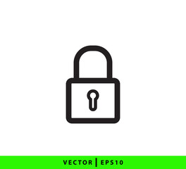 Lock and unlock icon vector logo template flat style trendy
