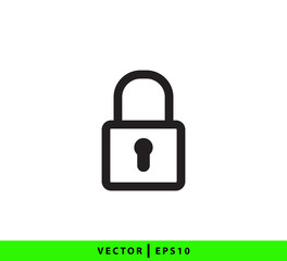 Lock and unlock icon vector logo template flat style trendy