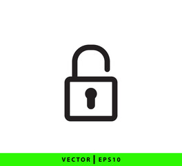 Lock and unlock icon vector logo template flat style trendy
