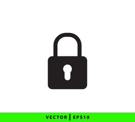 Lock and unlock icon vector logo template flat style trendy