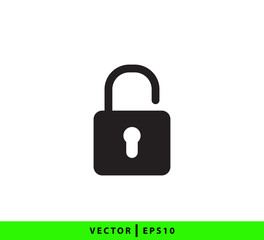 Lock and unlock icon vector logo template flat style trendy