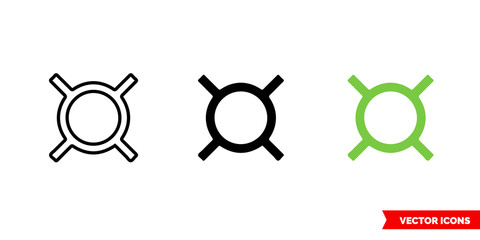 Currency icon of 3 types color, black and white, outline. Isolated vector sign symbol.