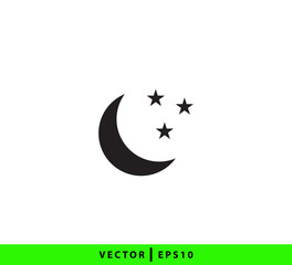 Moon and sun icon vector logo design template