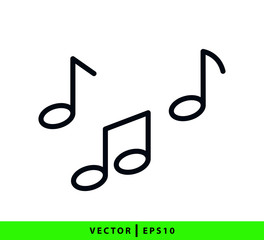 Not music icon vector logo design template