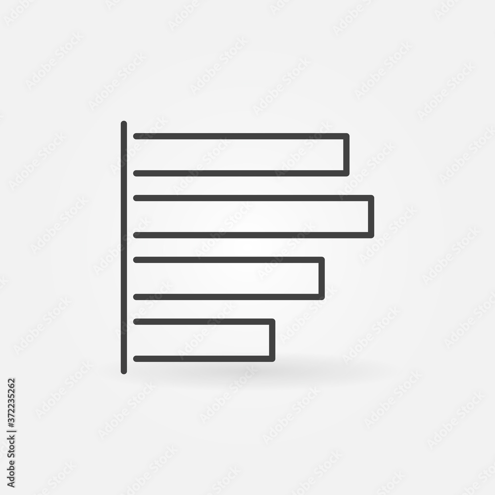 Poster horizontal bar chart linear vector concept icon or logo element