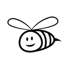 Bee cartoon illustration isolated on white