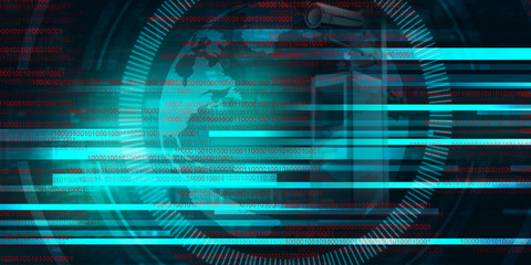 2d illustration Abstract futuristic electronic circuit technology background