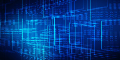 2d illustration Abstract futuristic electronic circuit technology background